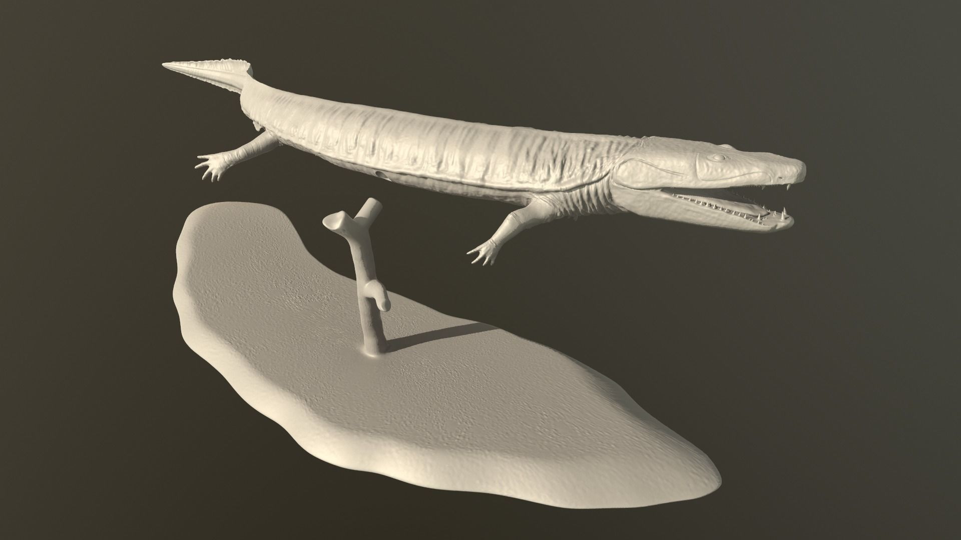 Greererpeton lizard 3D print model_6