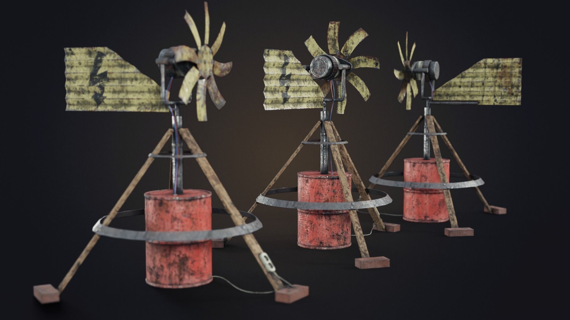 Handmade wind generator Free low-poly 3D model_8