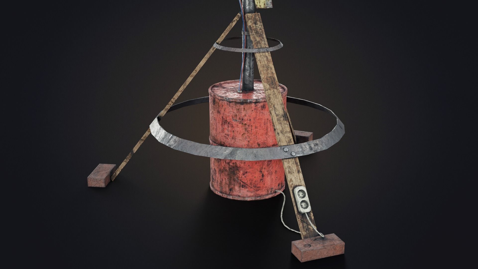 Handmade wind generator Free low-poly 3D model_5