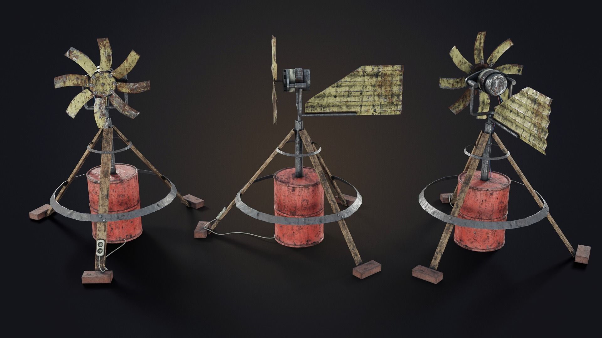 Handmade wind generator Free low-poly 3D model_10