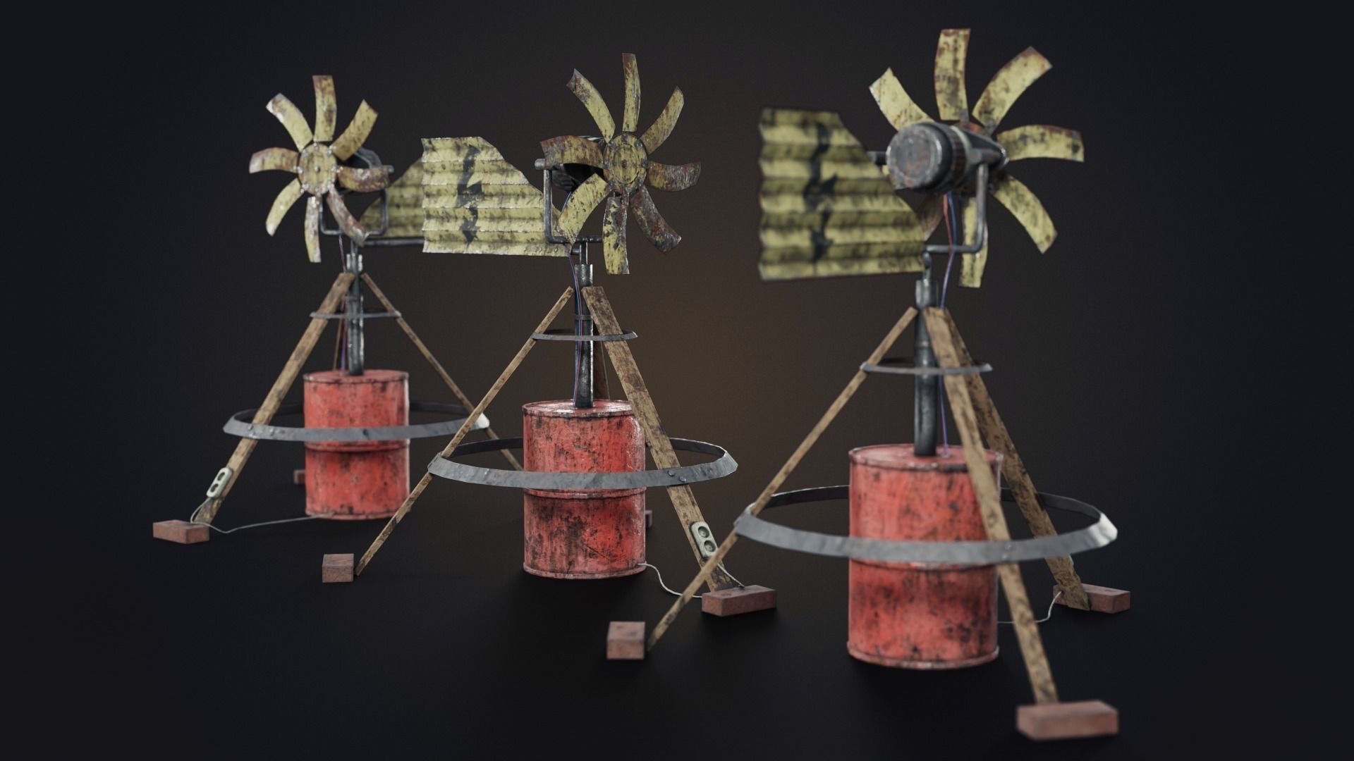 Handmade wind generator Free low-poly 3D model_9