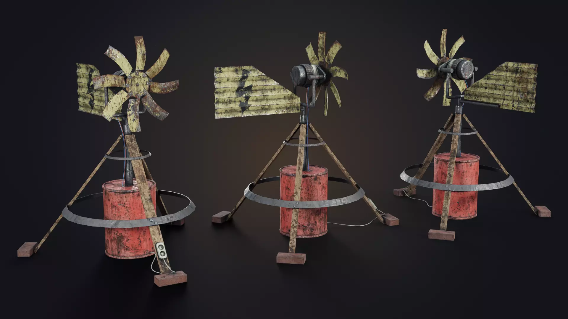 Handmade wind generator Free low-poly 3D model_0