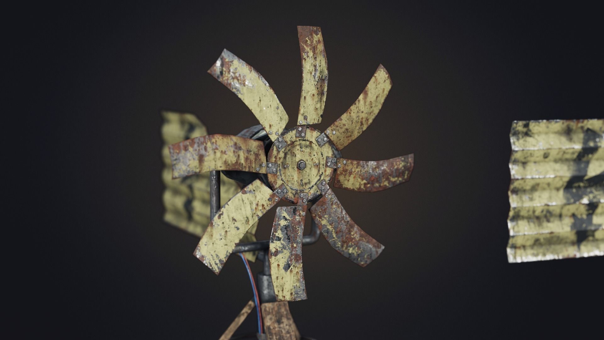 Handmade wind generator Free low-poly 3D model_2