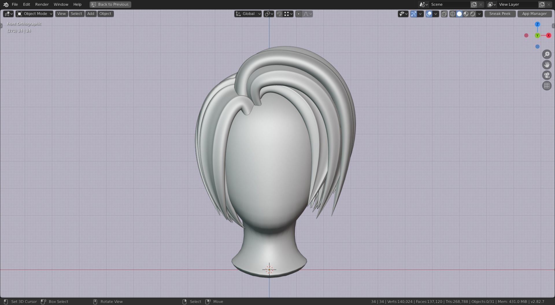 Base Stylized Haircuts 30-35 plus Low-poly 3D model_16