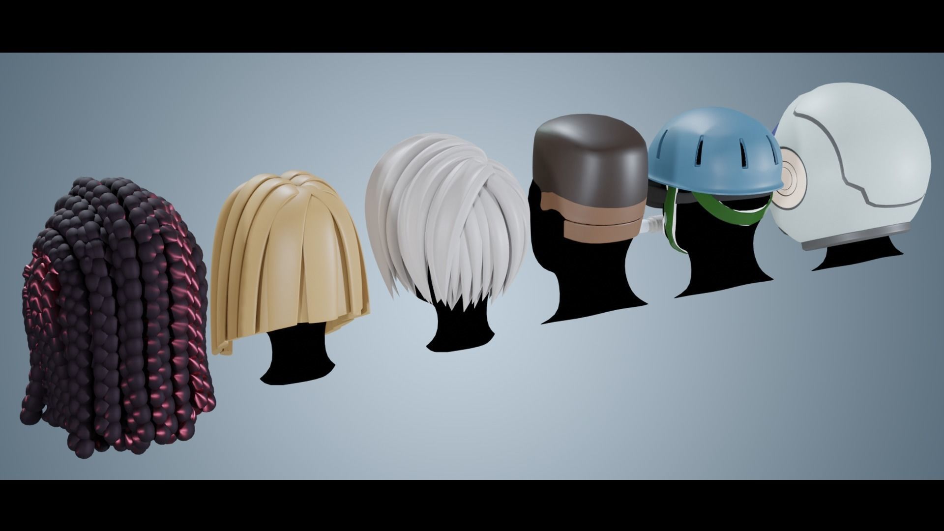 Base Stylized Haircuts 30-35 plus Low-poly 3D model_5