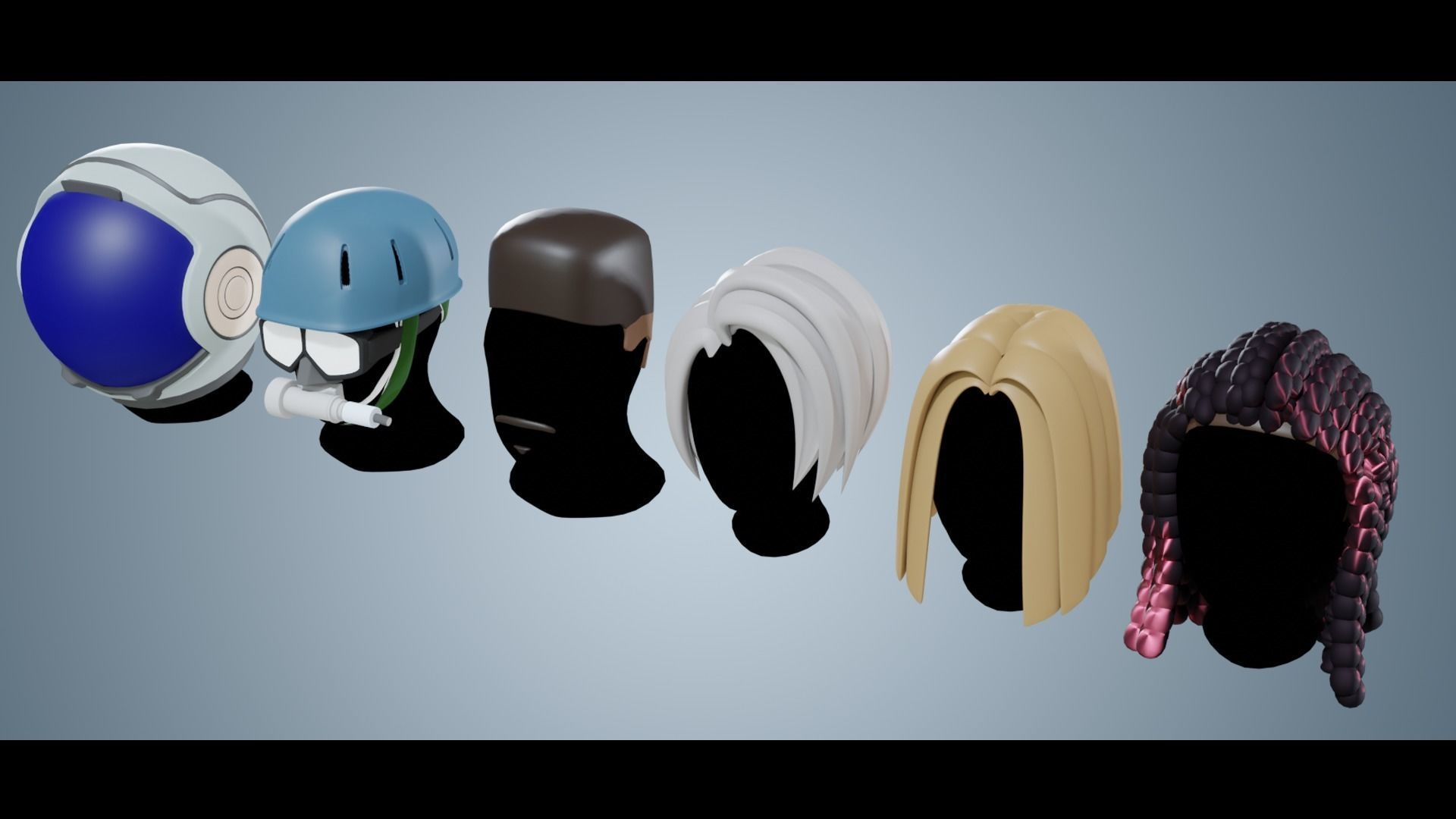 Base Stylized Haircuts 30-35 plus Low-poly 3D model_1