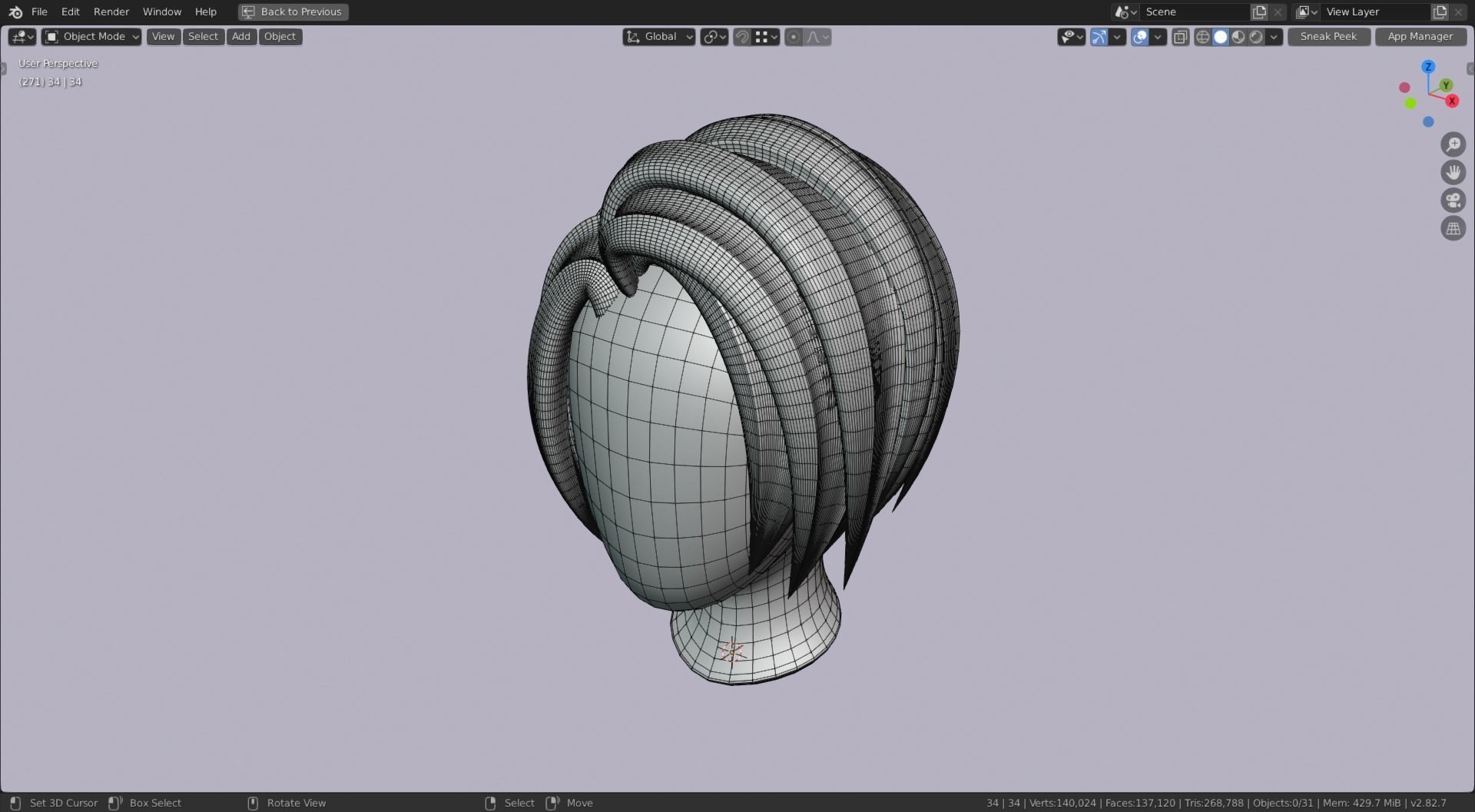 Base Stylized Haircuts 30-35 plus Low-poly 3D model_19