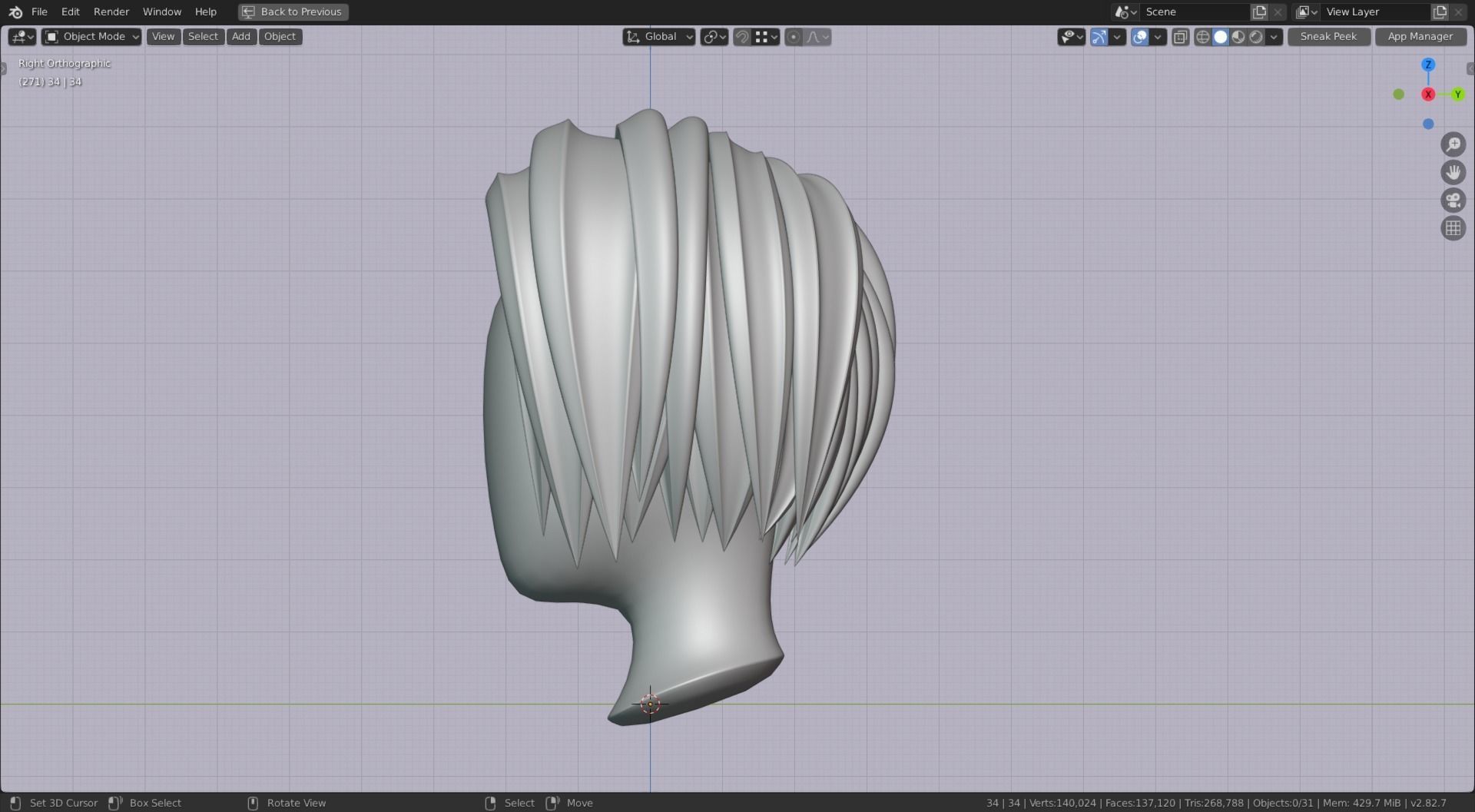 Base Stylized Haircuts 30-35 plus Low-poly 3D model_17