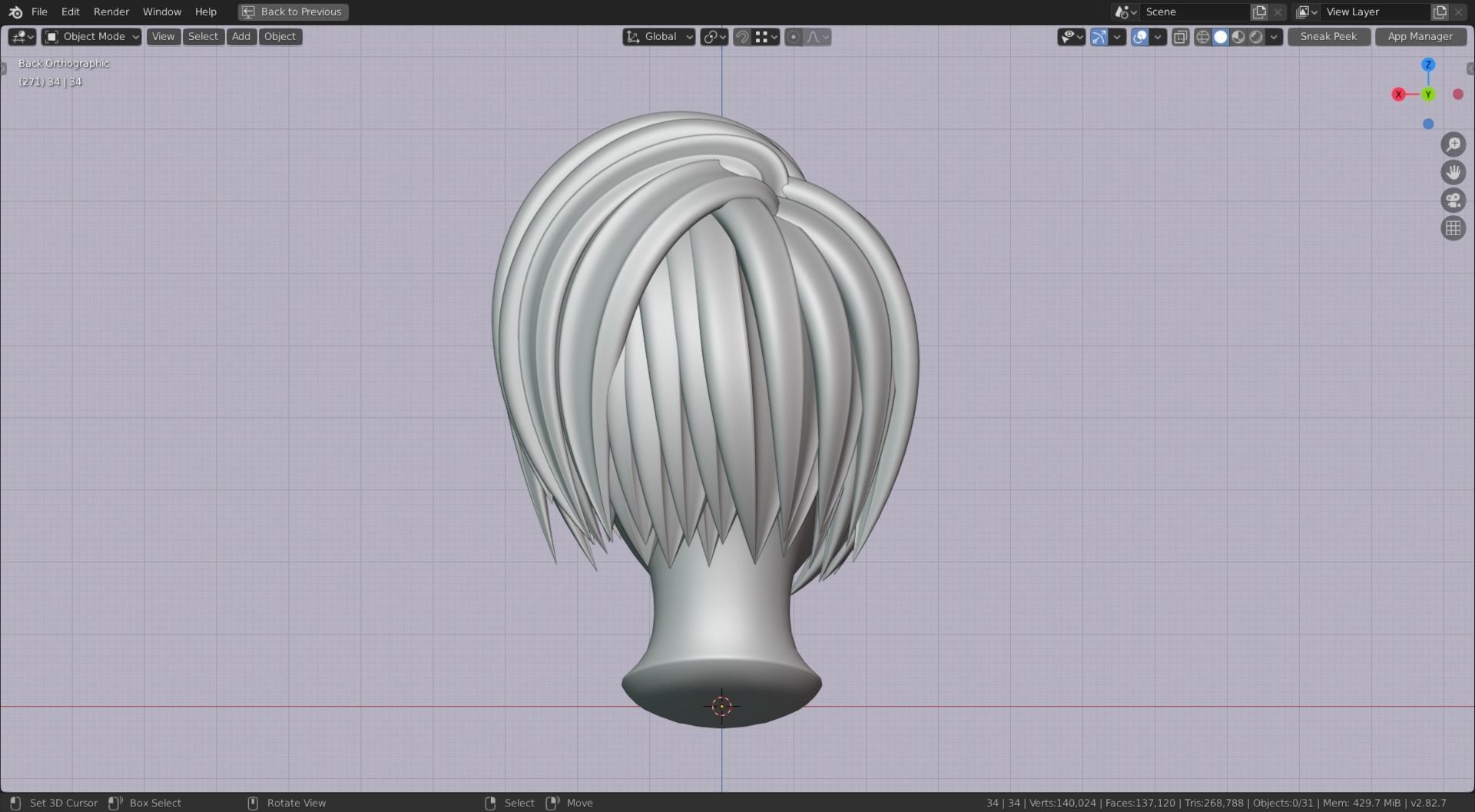 Base Stylized Haircuts 30-35 plus Low-poly 3D model_18