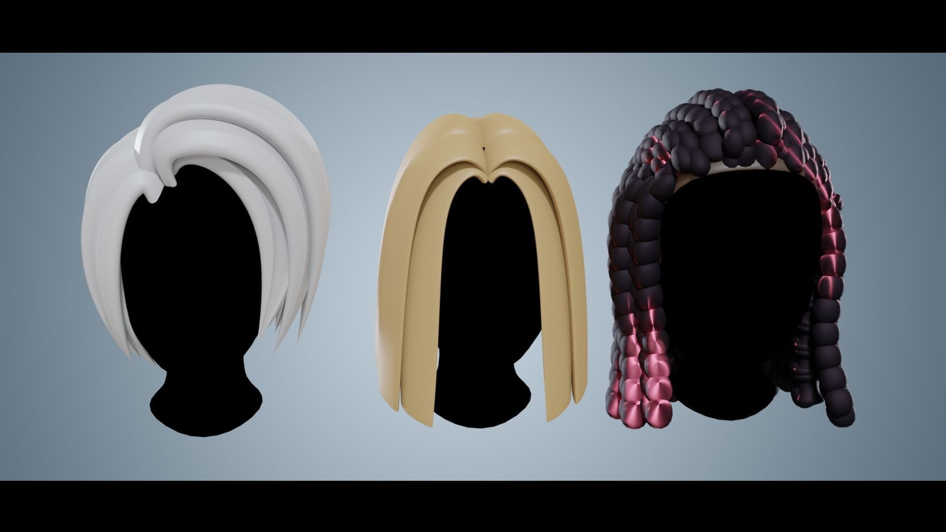 Base Stylized Haircuts 30-35 plus Low-poly 3D model_6