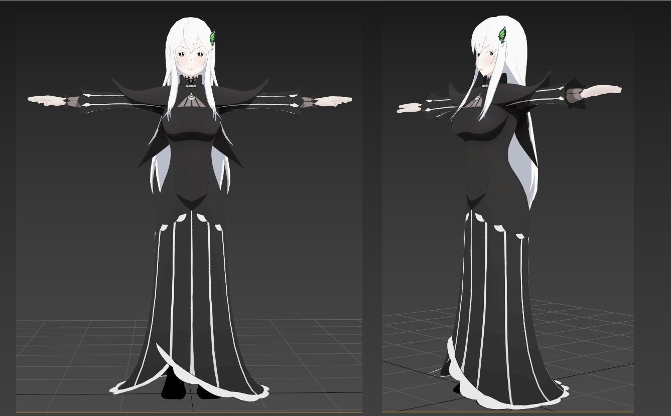 Echidna Re Zero VRChat 3D model_1