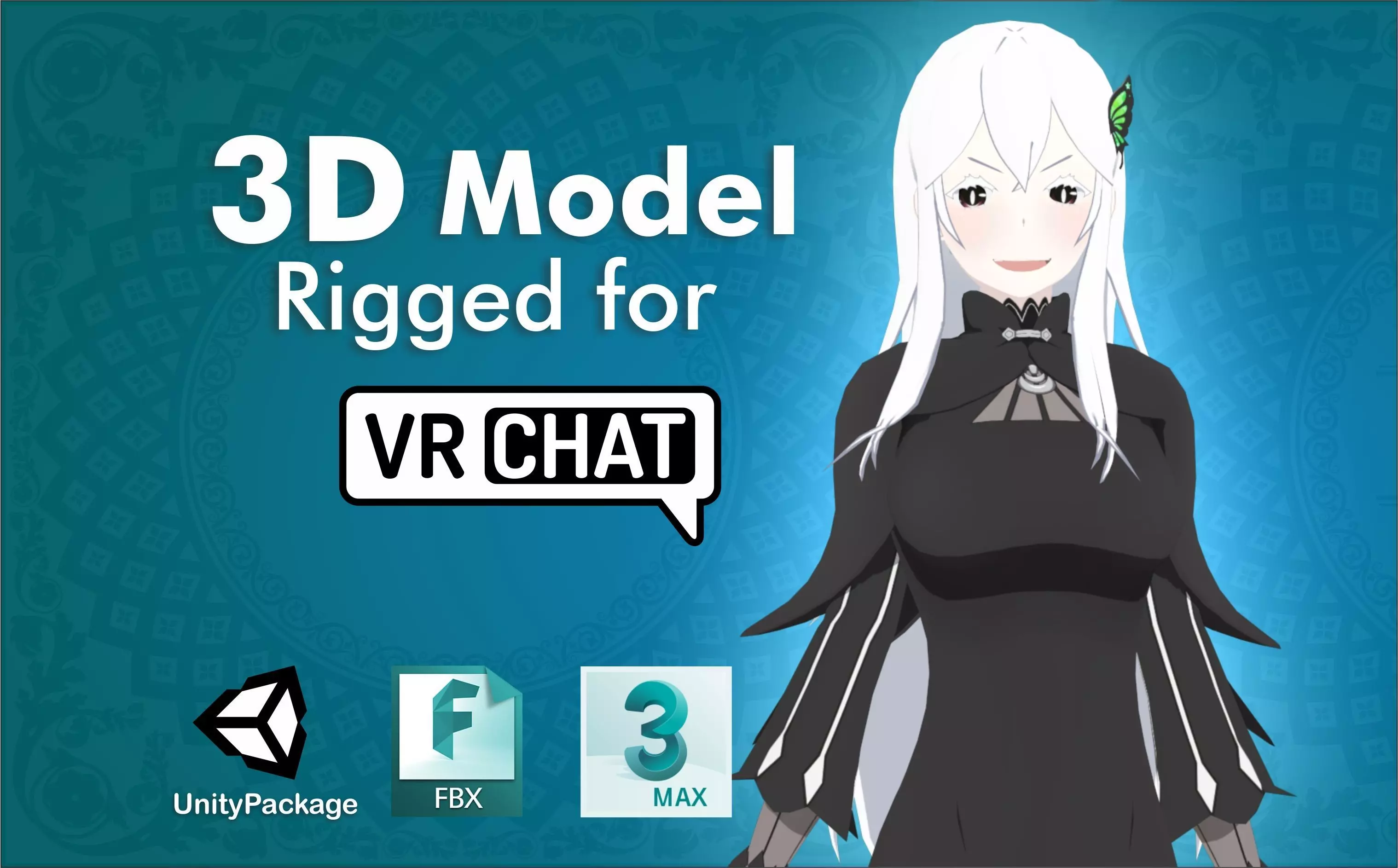 Echidna Re Zero VRChat 3D model_0
