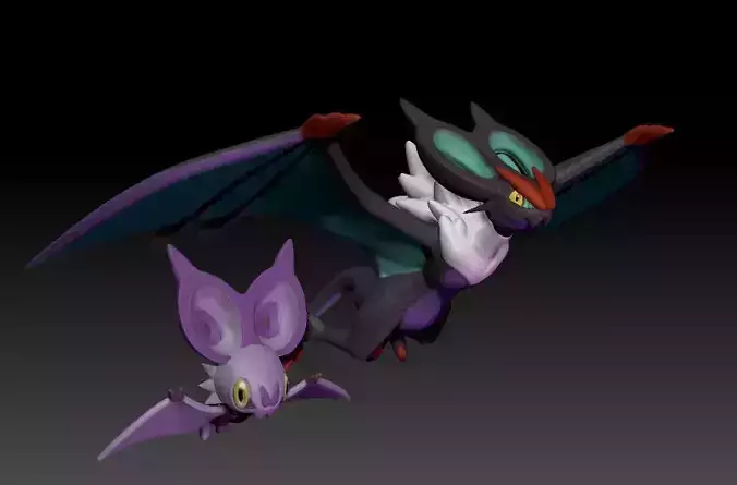 Pokemon Noibat and Noivern
