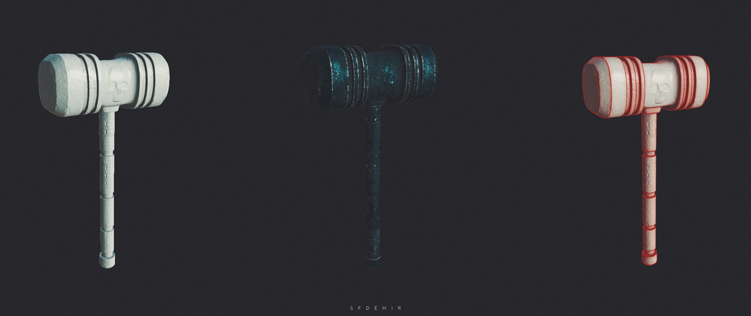 Death Hammer Low-poly 3D model_3