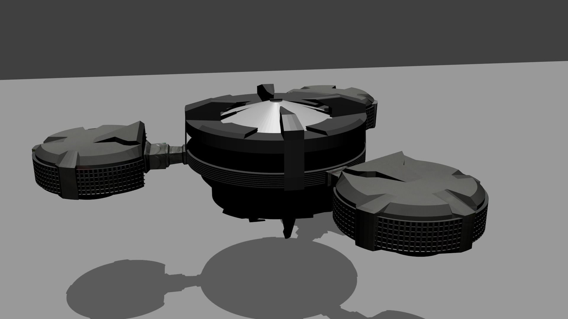 Space-ship 3D model drone Low-poly 3D model_1