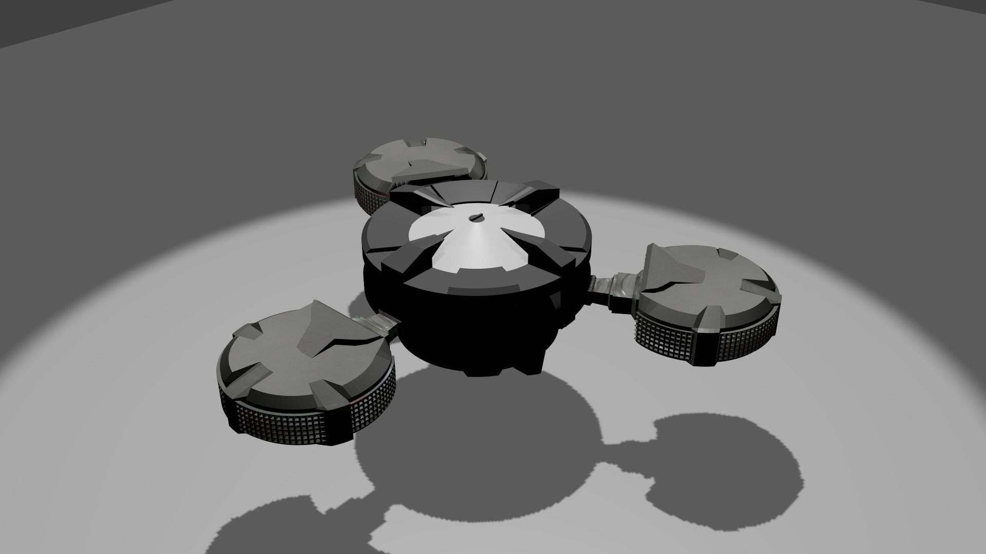 Space-ship 3D model drone Low-poly 3D model_2