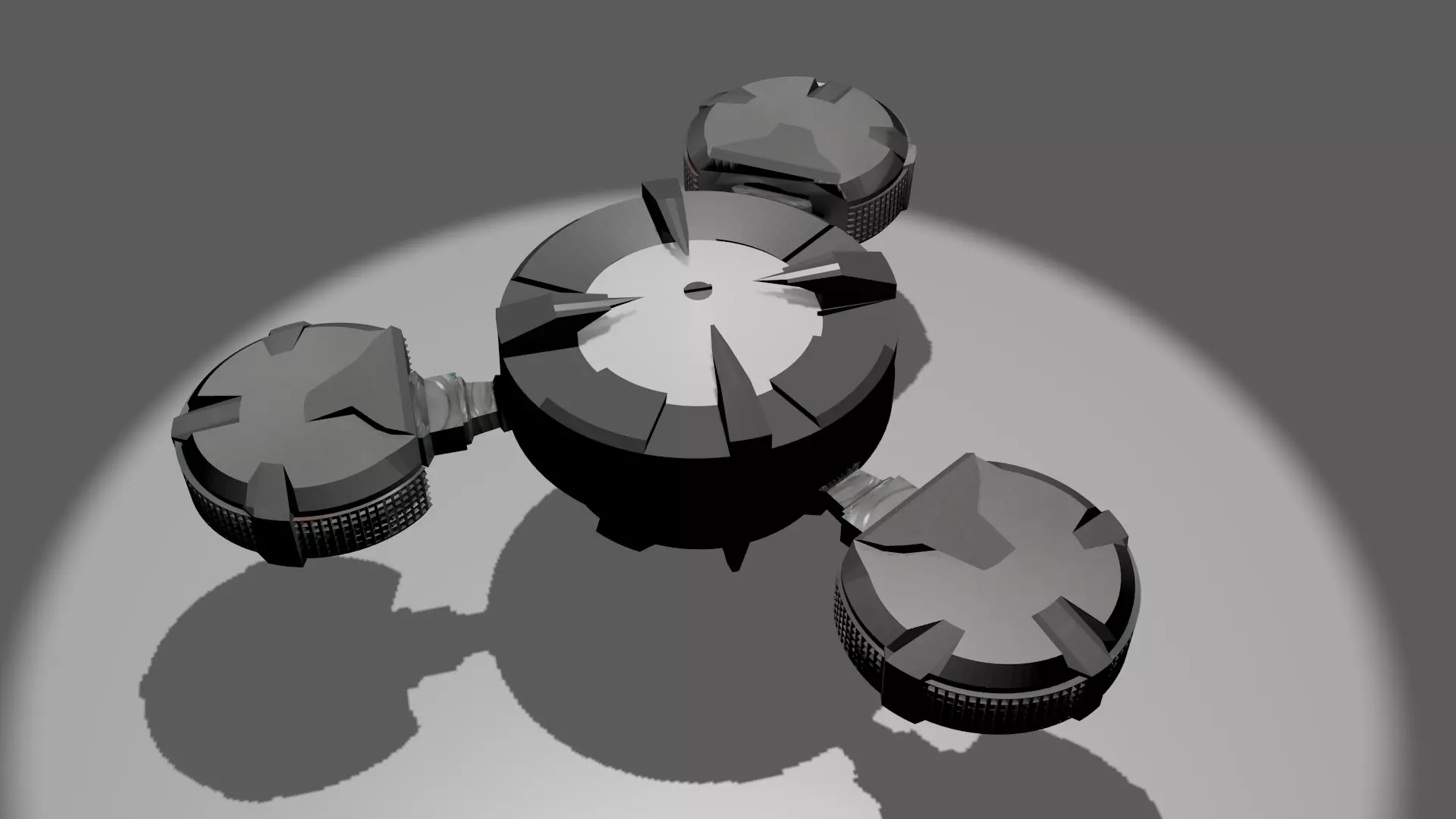 Space-ship 3D model drone Low-poly 3D model_0