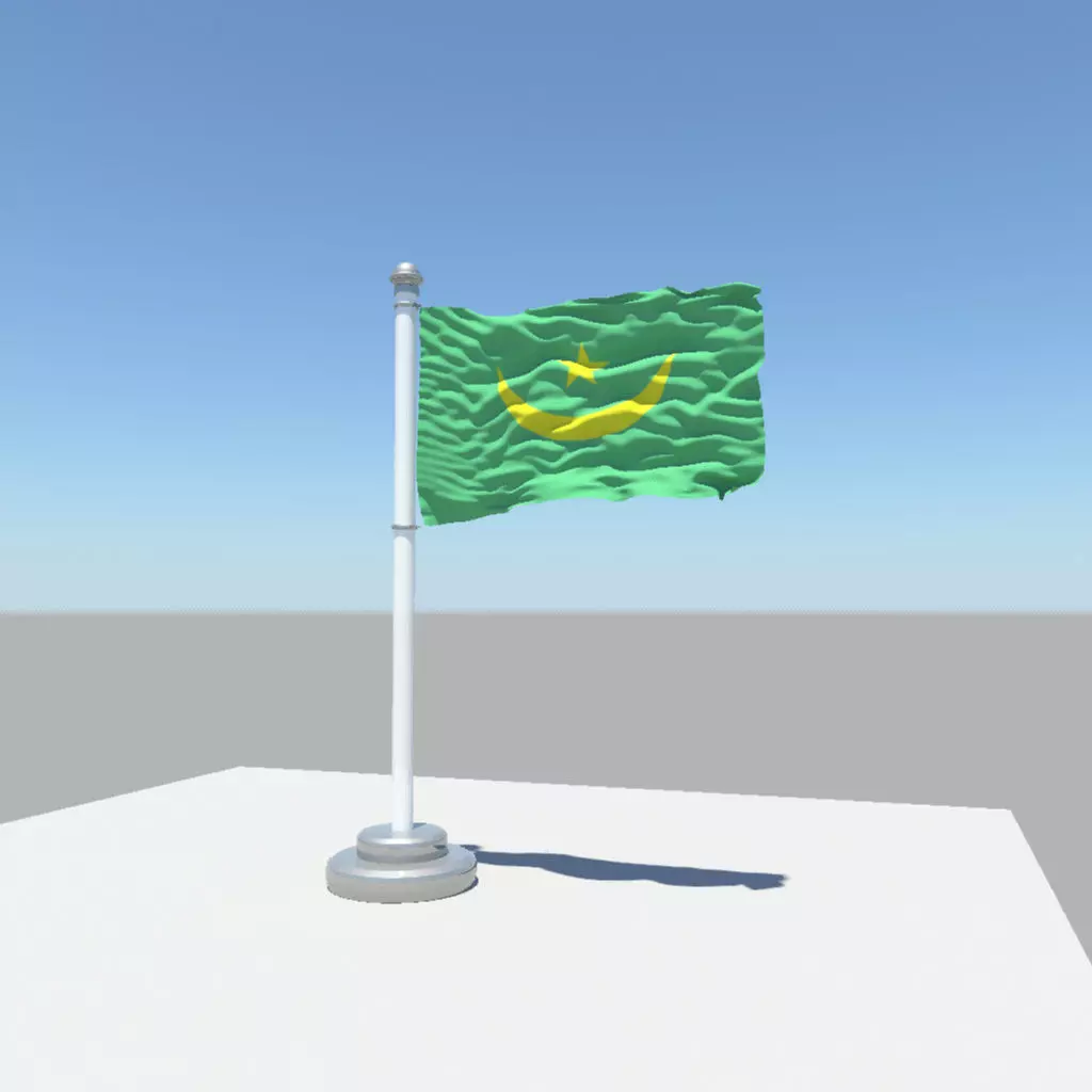 Mauritania flag 3D model