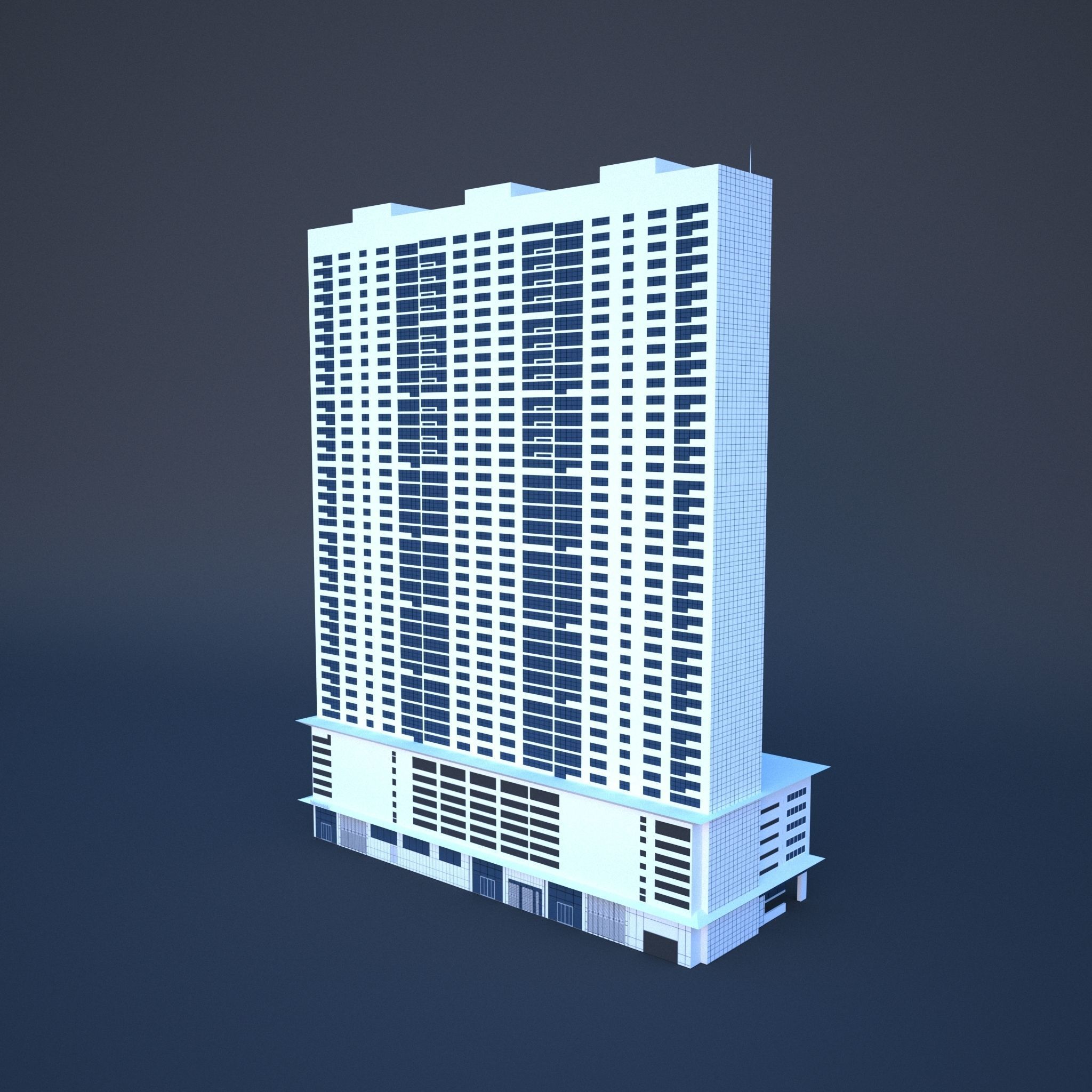 DUBAI ADAGIO PREMIUM HOTEL Low-poly 3D model_6