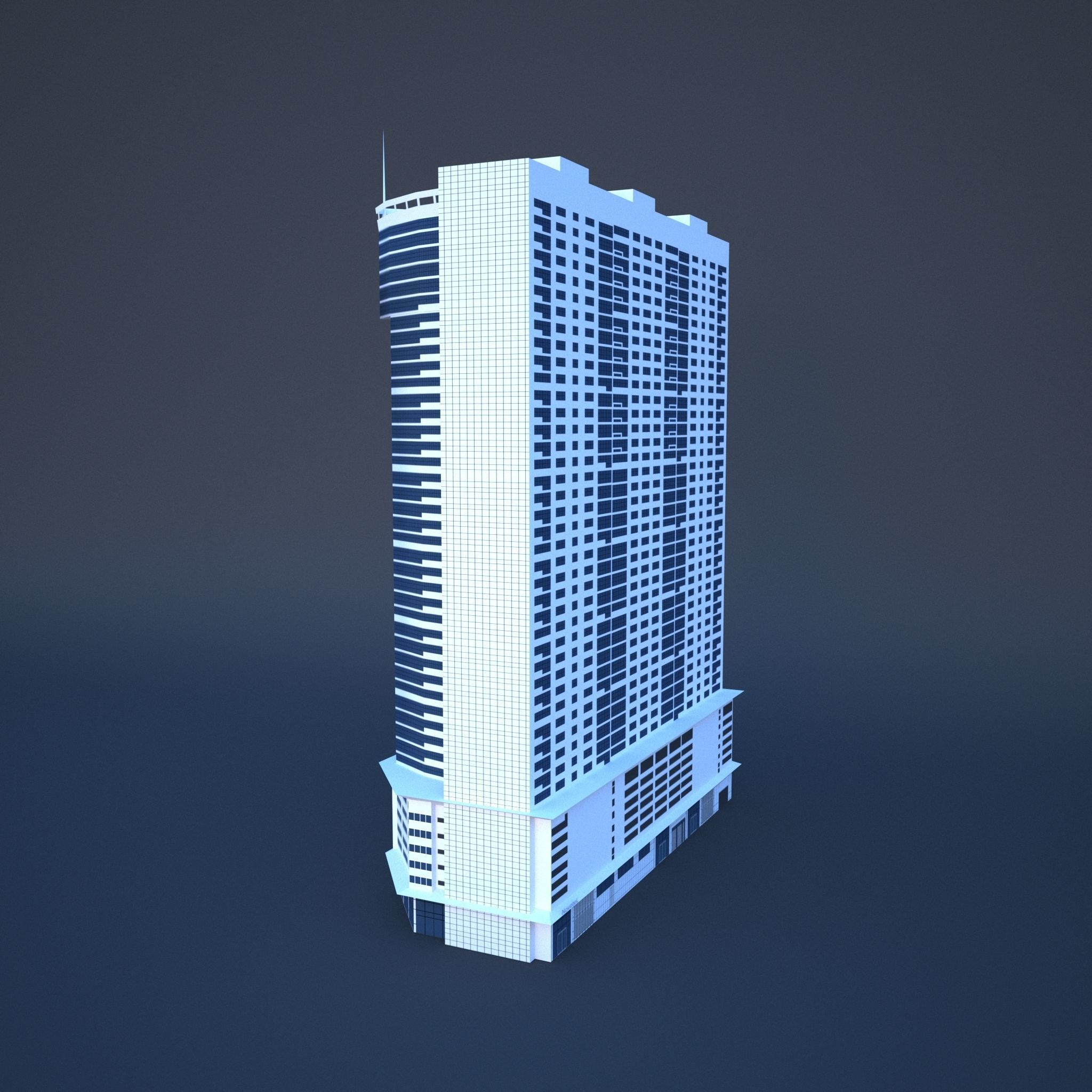 DUBAI ADAGIO PREMIUM HOTEL Low-poly 3D model_7