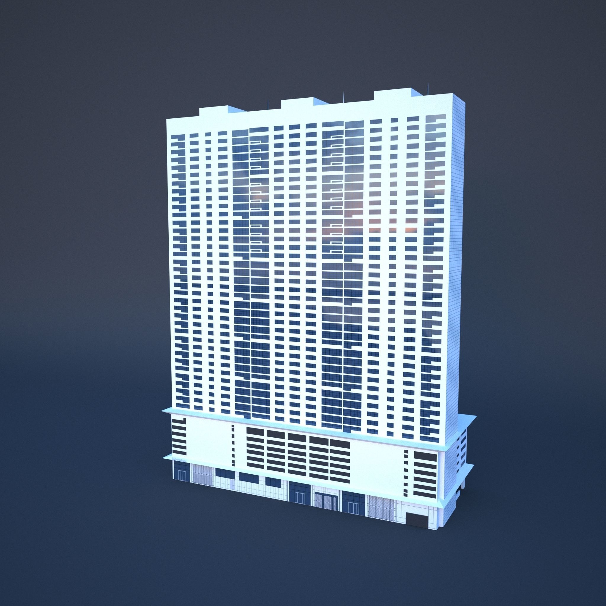 DUBAI ADAGIO PREMIUM HOTEL Low-poly 3D model_2