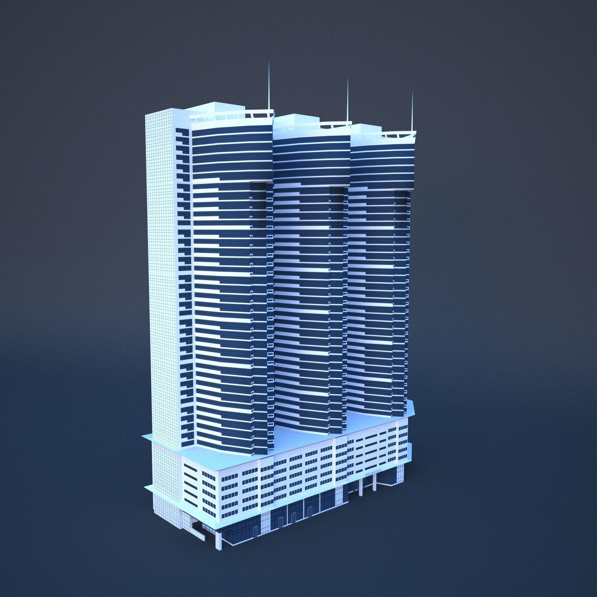 DUBAI ADAGIO PREMIUM HOTEL Low-poly 3D model_5