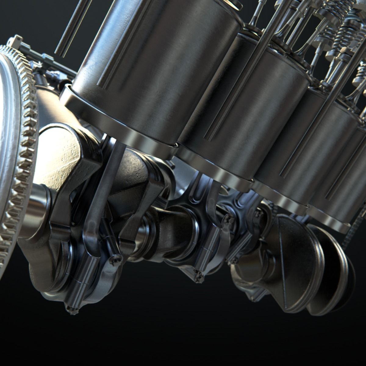V8 Engine Working Animated 3D model_13
