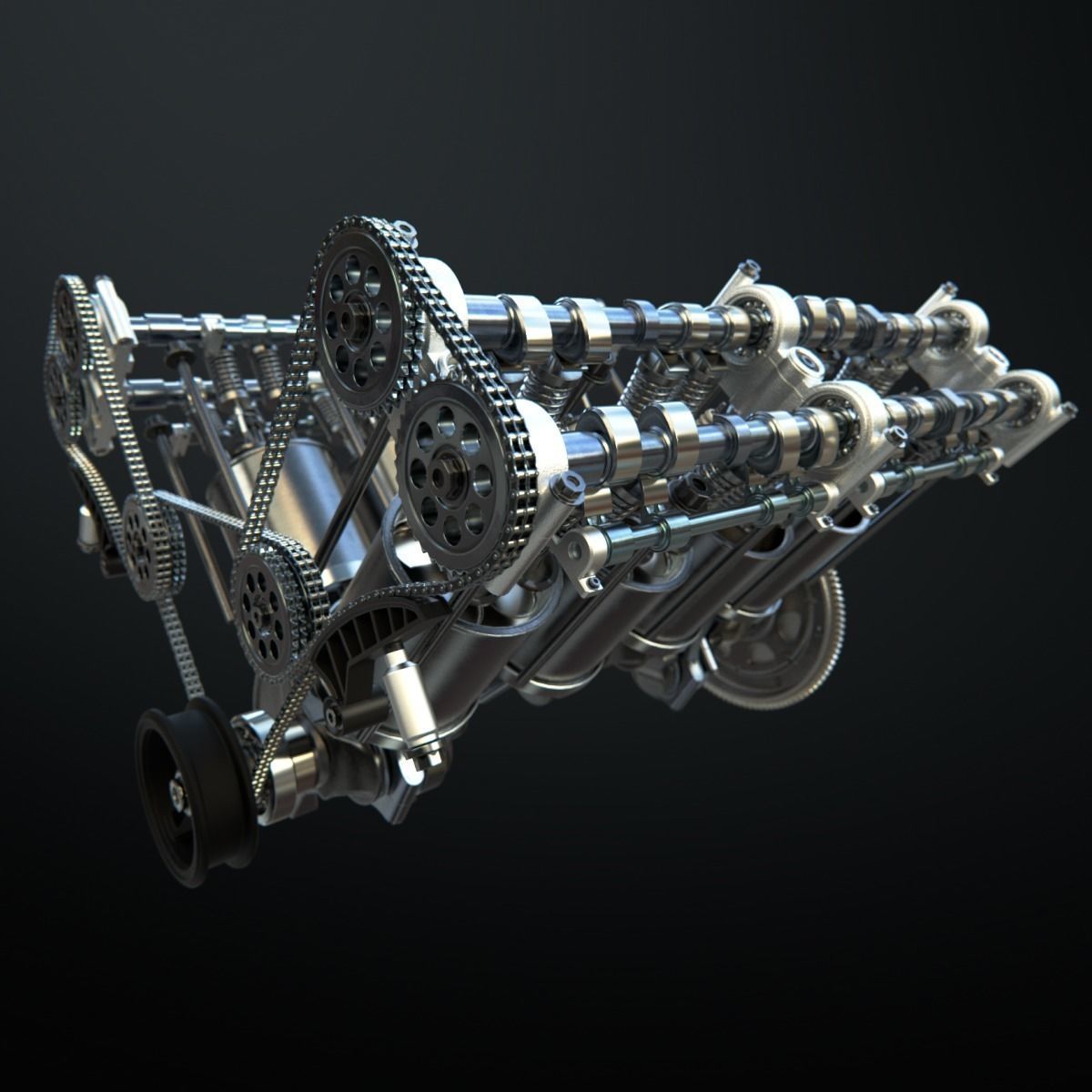 V8 Engine Working Animated 3D model_16
