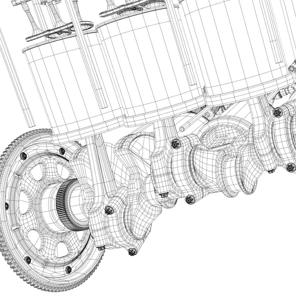 V8 Engine Working Animated 3D model_43