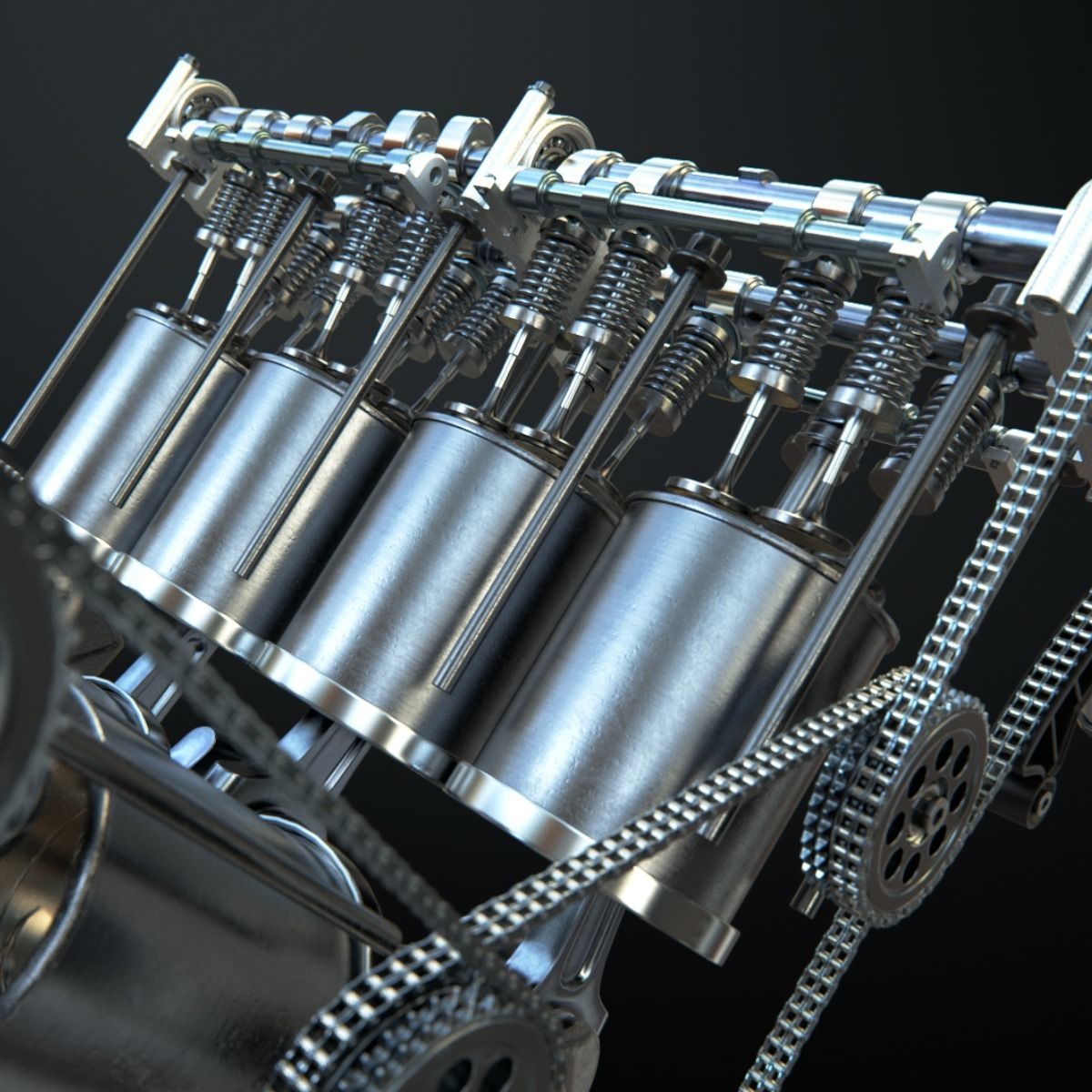 V8 Engine Working Animated 3D model_14