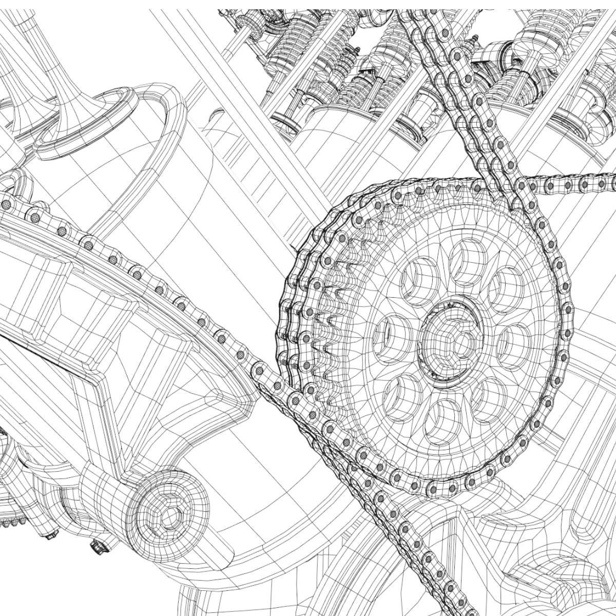 V8 Engine Working Animated 3D model_57