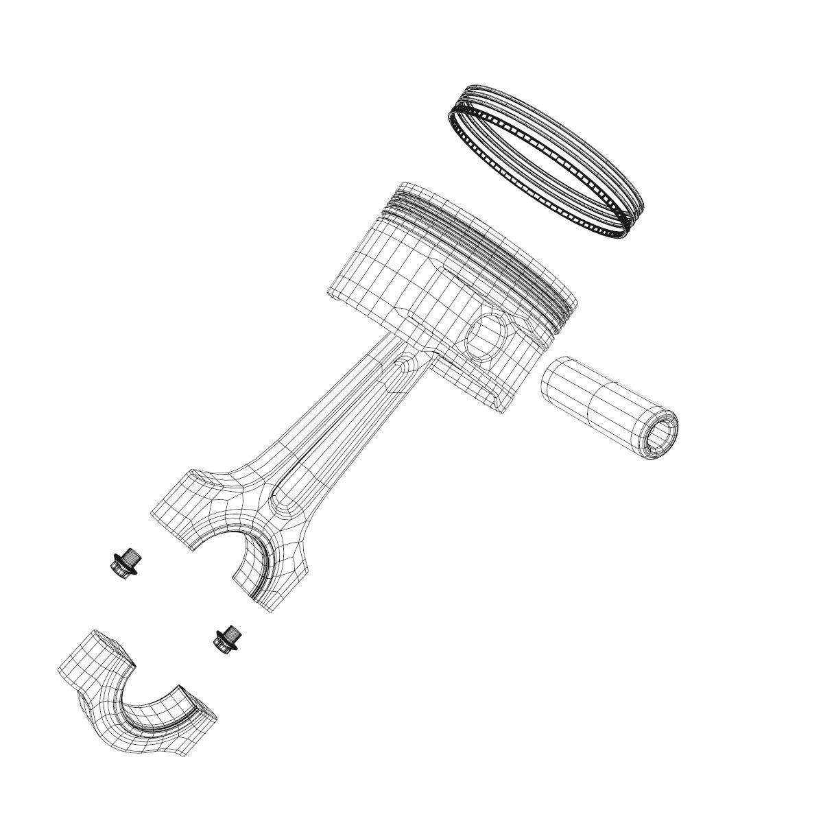 V8 Engine Working Animated 3D model_51