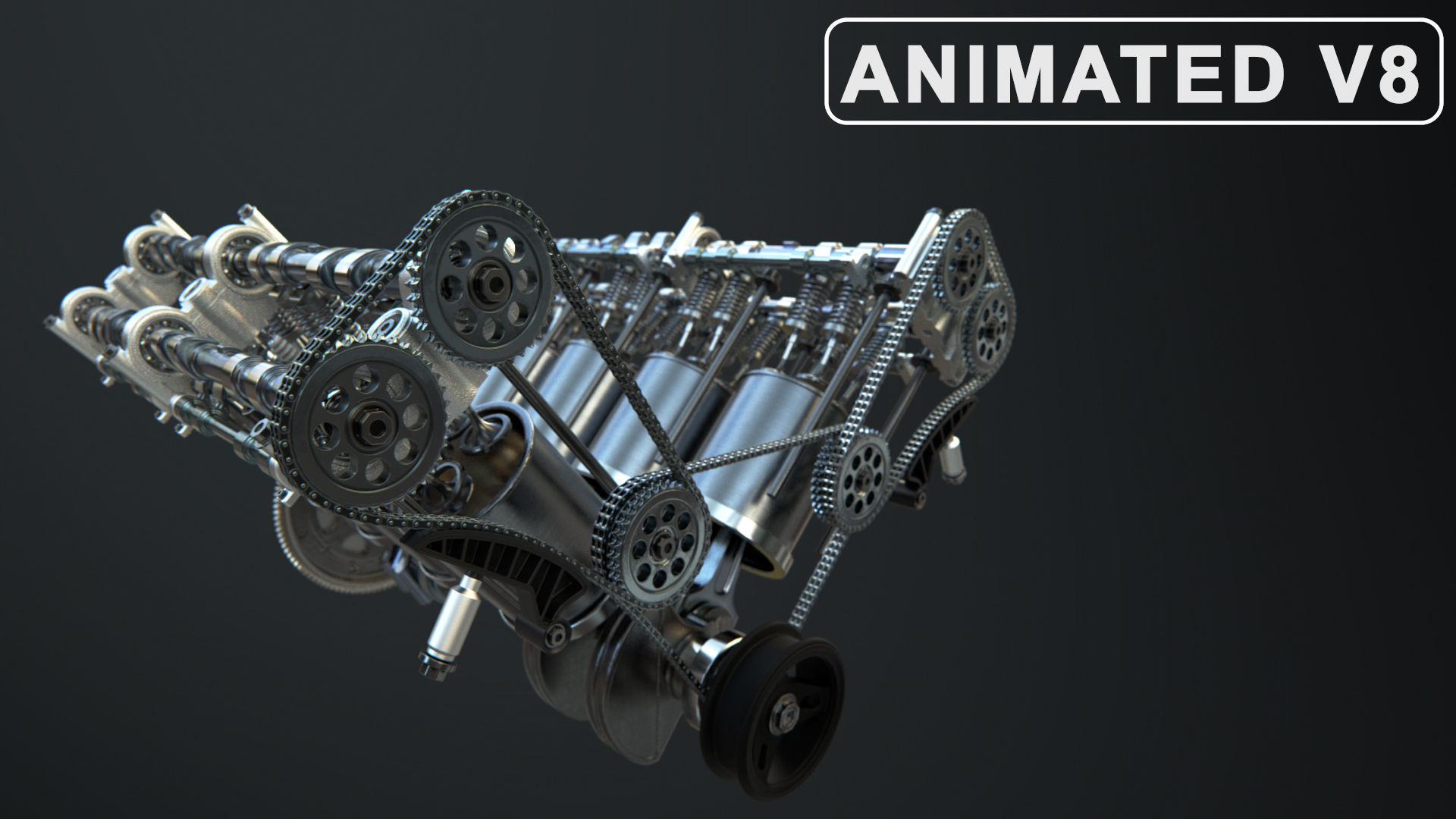 V8 Engine Working Animated 3D model_63