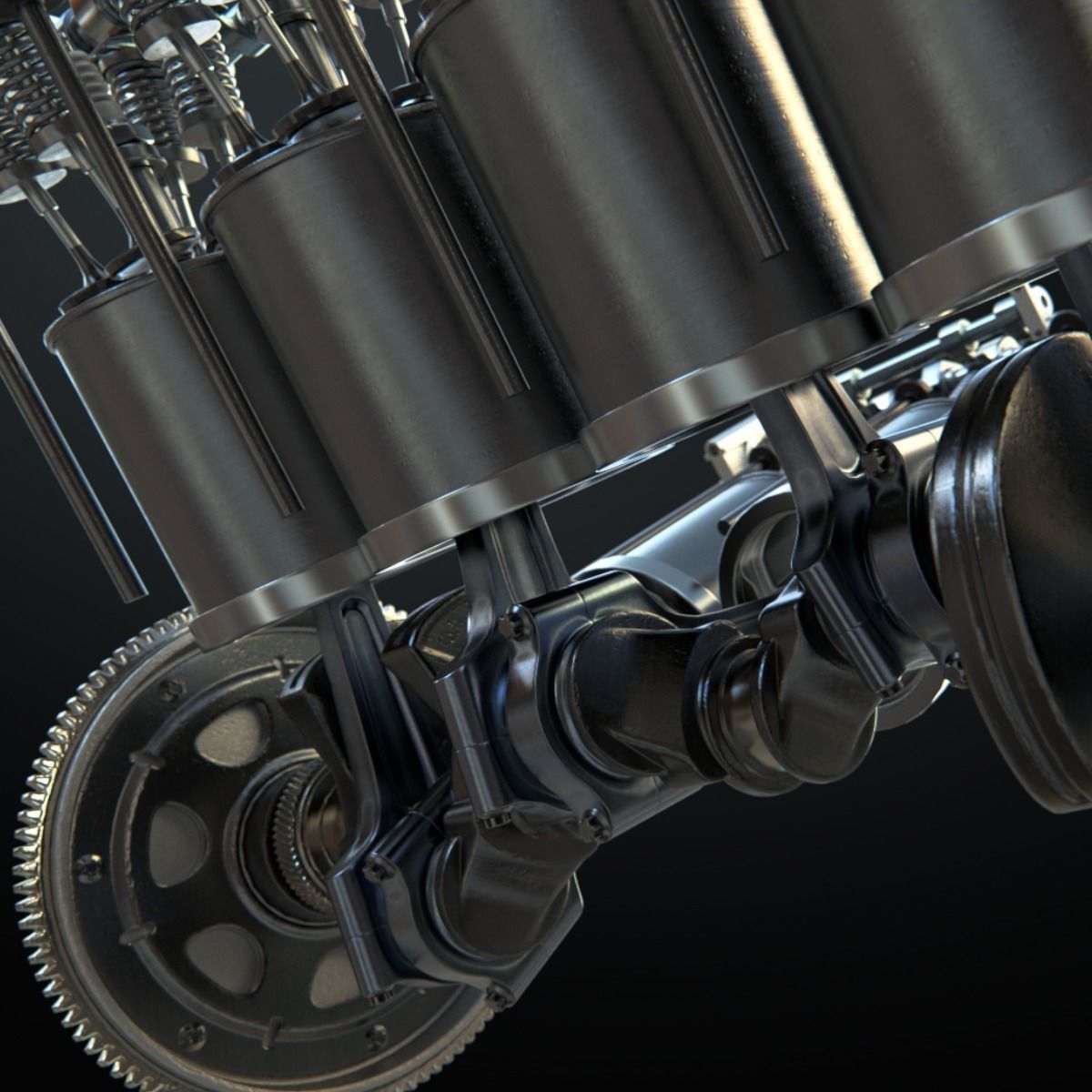 V8 Engine Working Animated 3D model_25