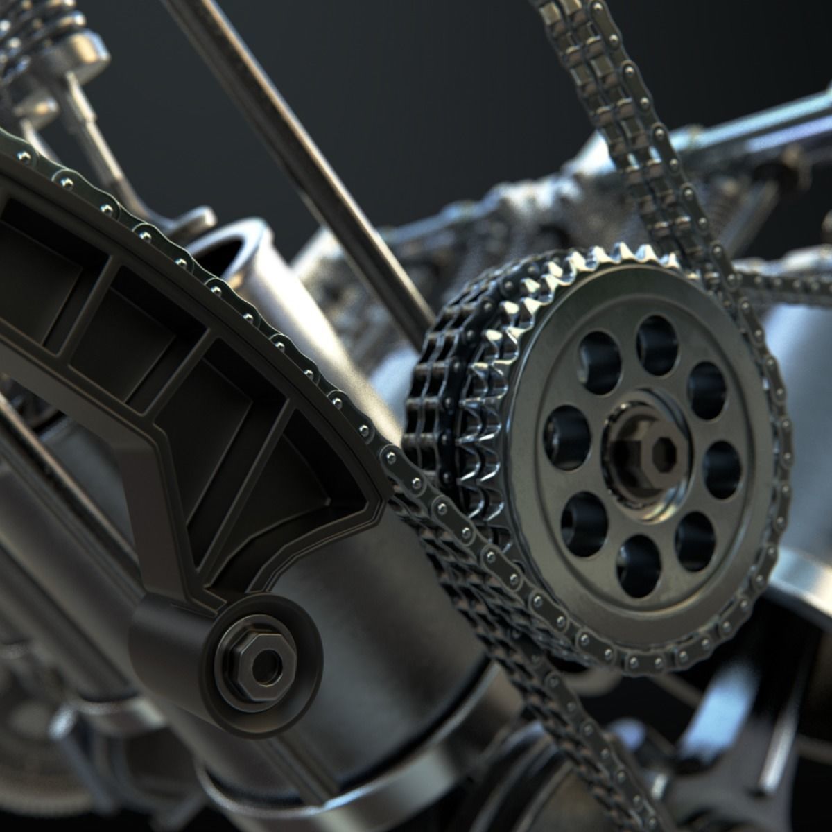 V8 Engine Working Animated 3D model_27