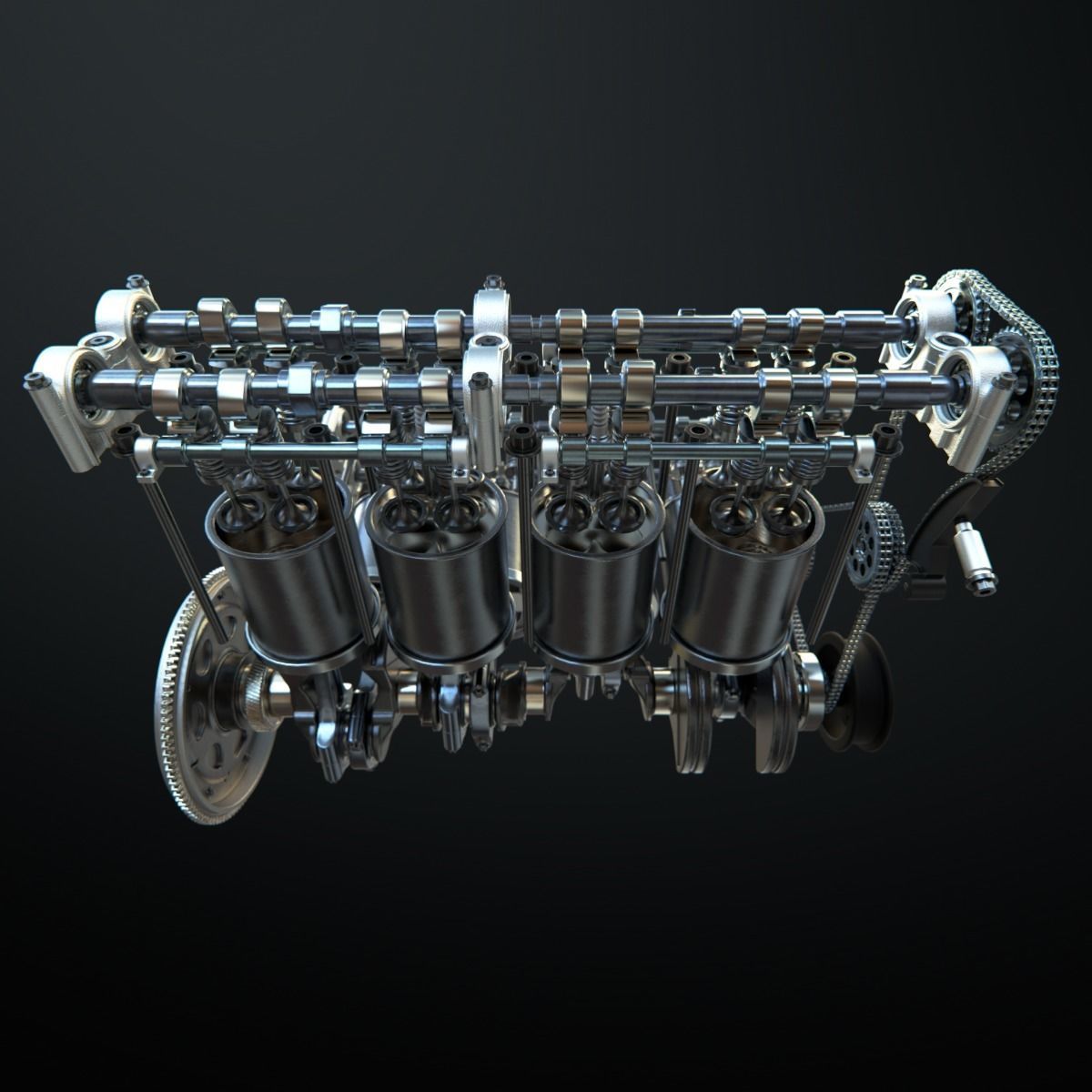 V8 Engine Working Animated 3D model_18