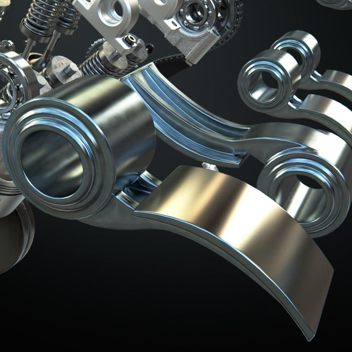 V8 Engine Working Animated 3D model_24
