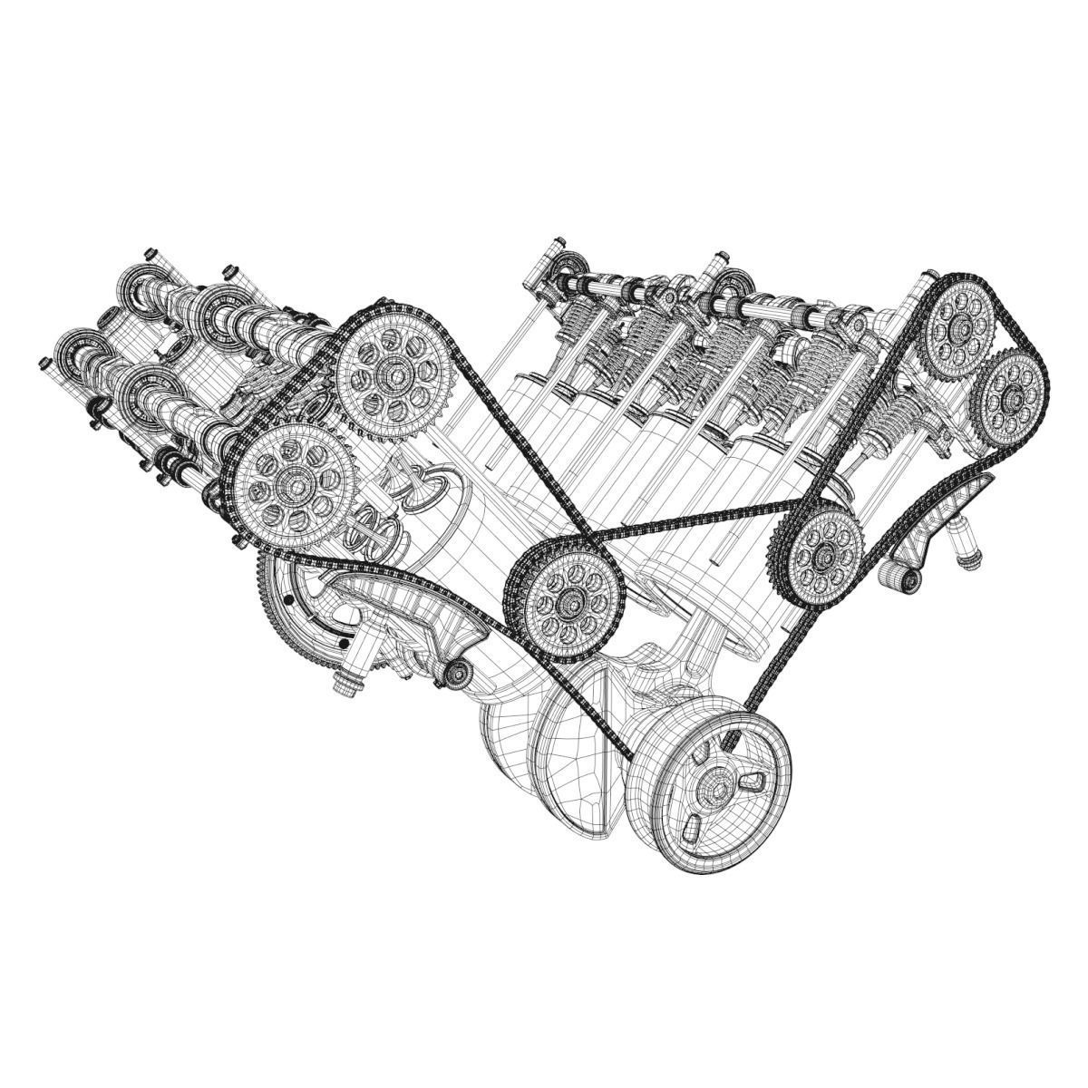 V8 Engine Working Animated 3D model_42