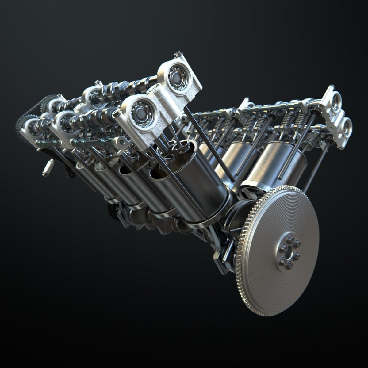 V8 Engine Working Animated 3D model_22