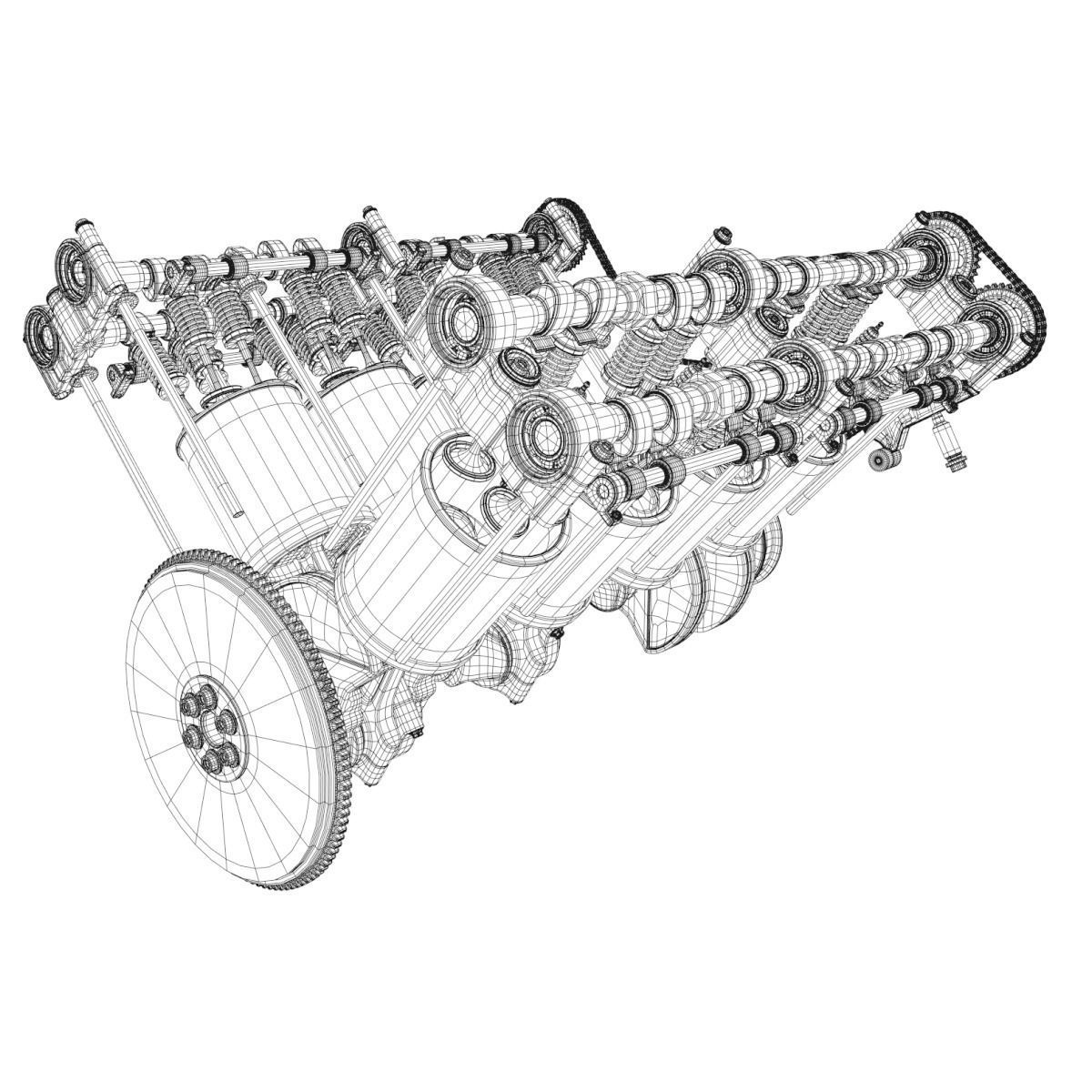 V8 Engine Working Animated 3D model_54
