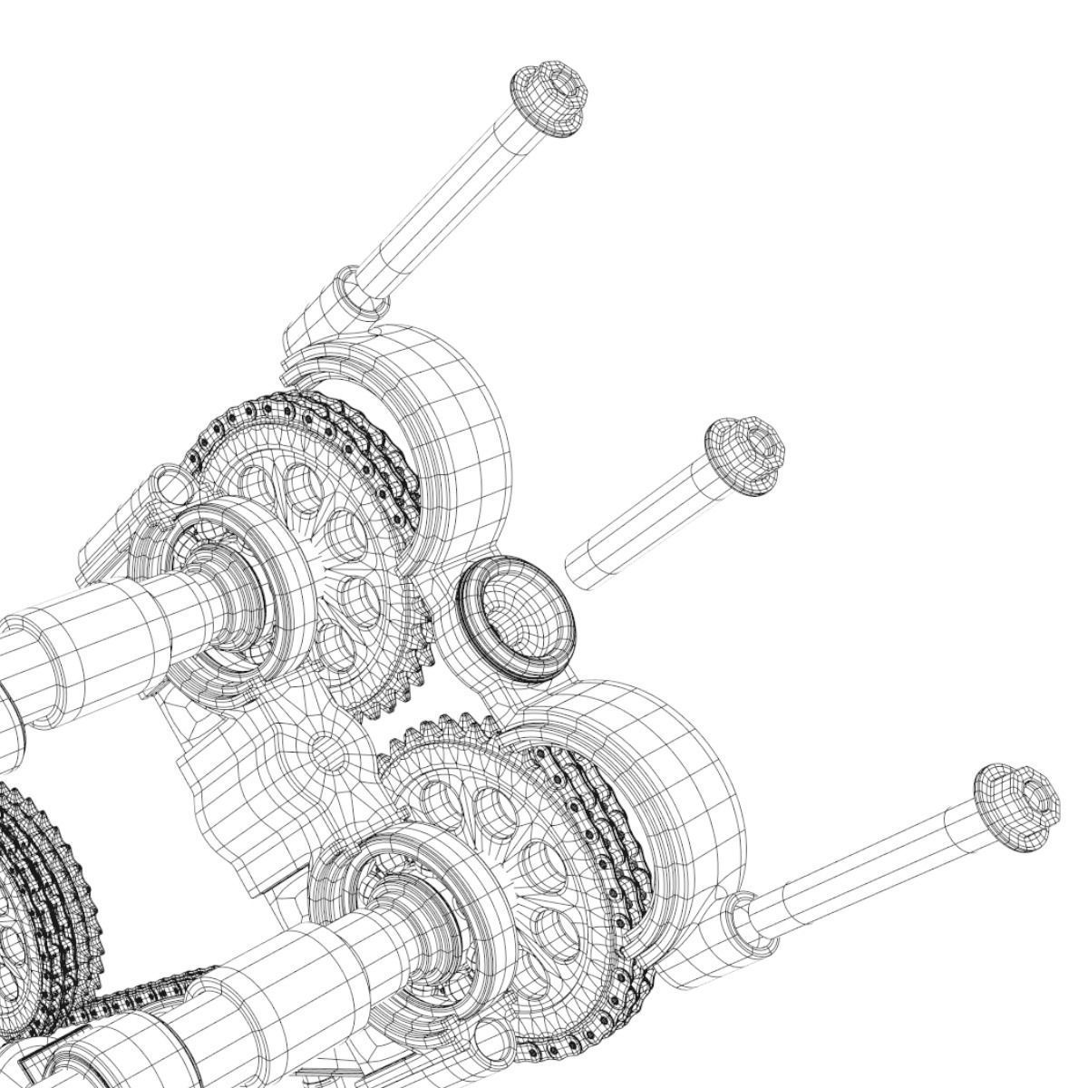 V8 Engine Working Animated 3D model_50