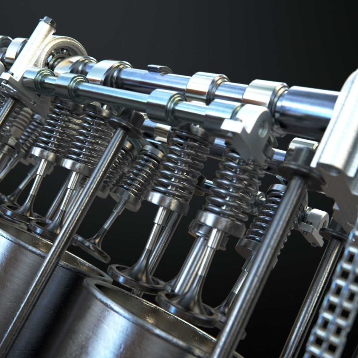 V8 Engine Working Animated 3D model_41