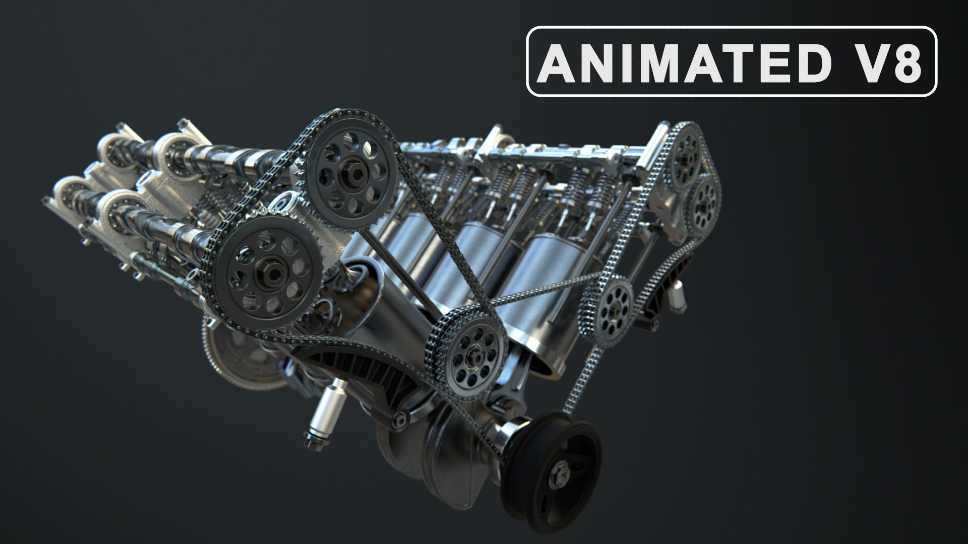 V8 Engine Working Animated 3D model_0