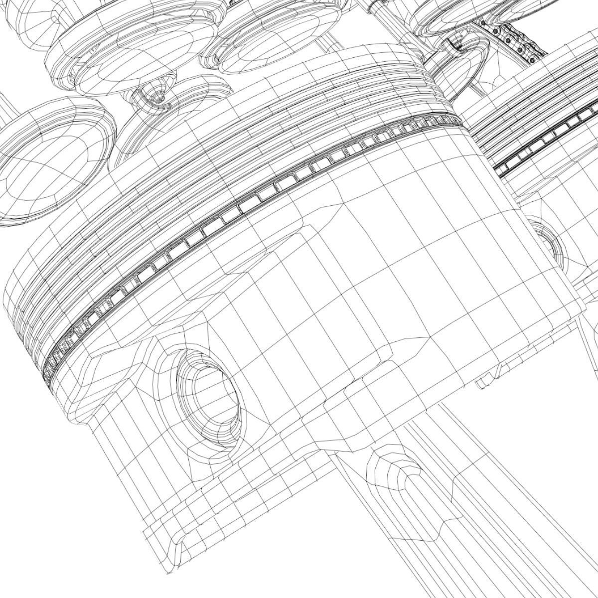 V8 Engine Working Animated 3D model_44