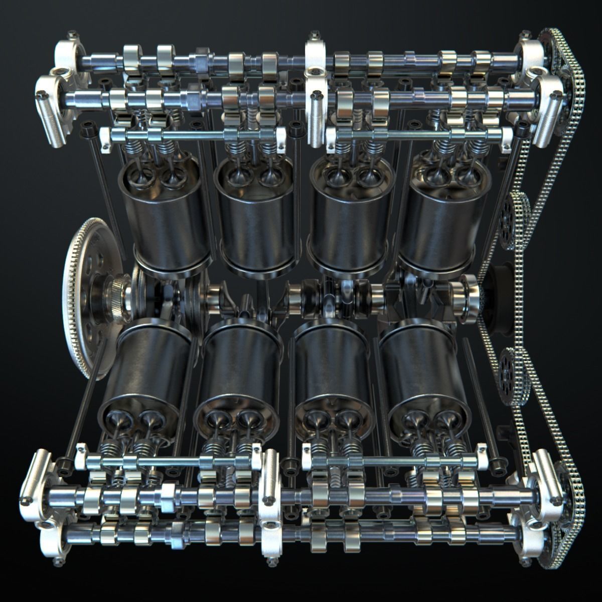 V8 Engine Working Animated 3D model_29