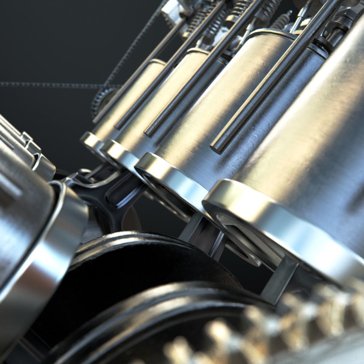 V8 Engine Working Animated 3D model_31