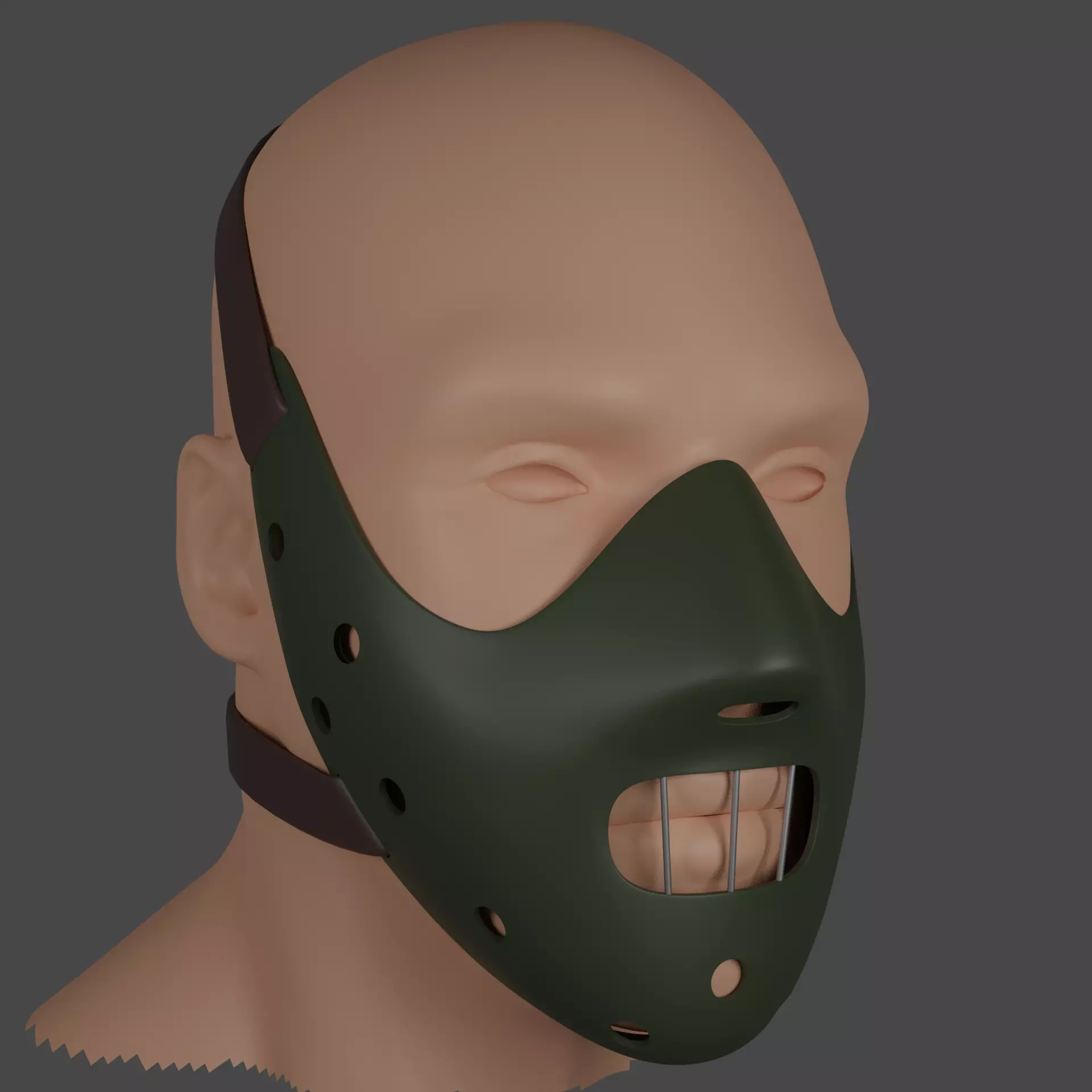 Hannibal Lecter mask 3d model 3D print model_0