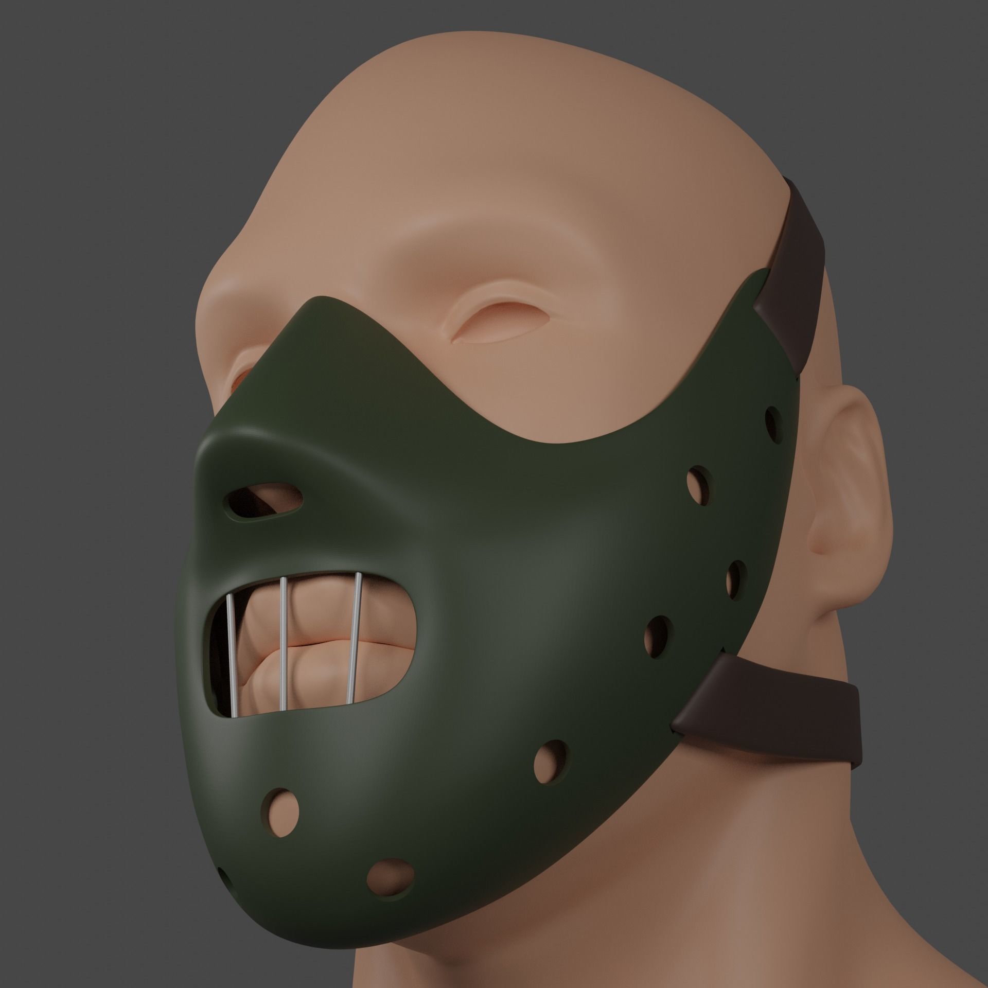 Hannibal Lecter mask 3d model 3D print model_1