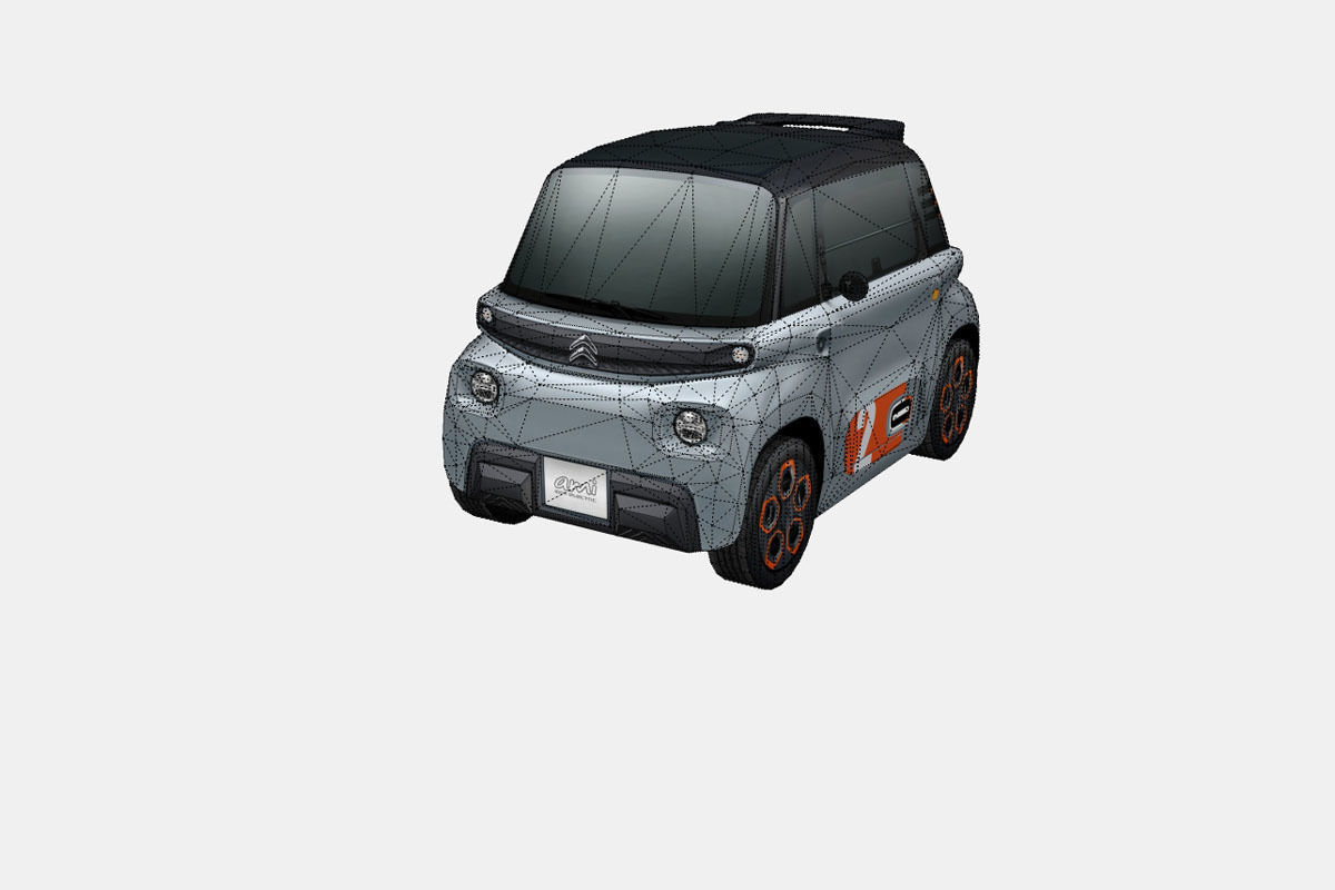 Citroen Ami Pop 2020 Low-poly 3D model_16