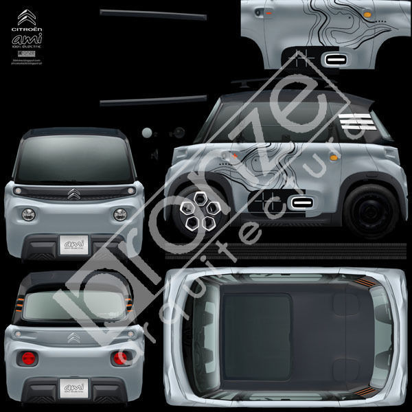 Citroen Ami Vibe 2020 Low-poly 3D model_22